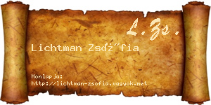 Lichtman Zsófia névjegykártya